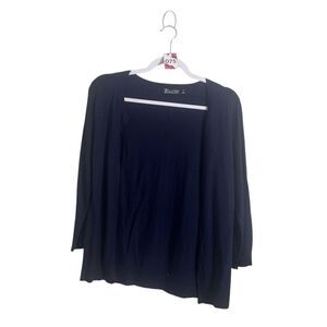 New York & Company Open Front Cardigan Medium Blue